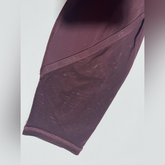 ATHLETA Leggings Women's Medium Burgundy Vitality Stash Pocket 7/8 S Tight Mesh - Picture 15 of 15